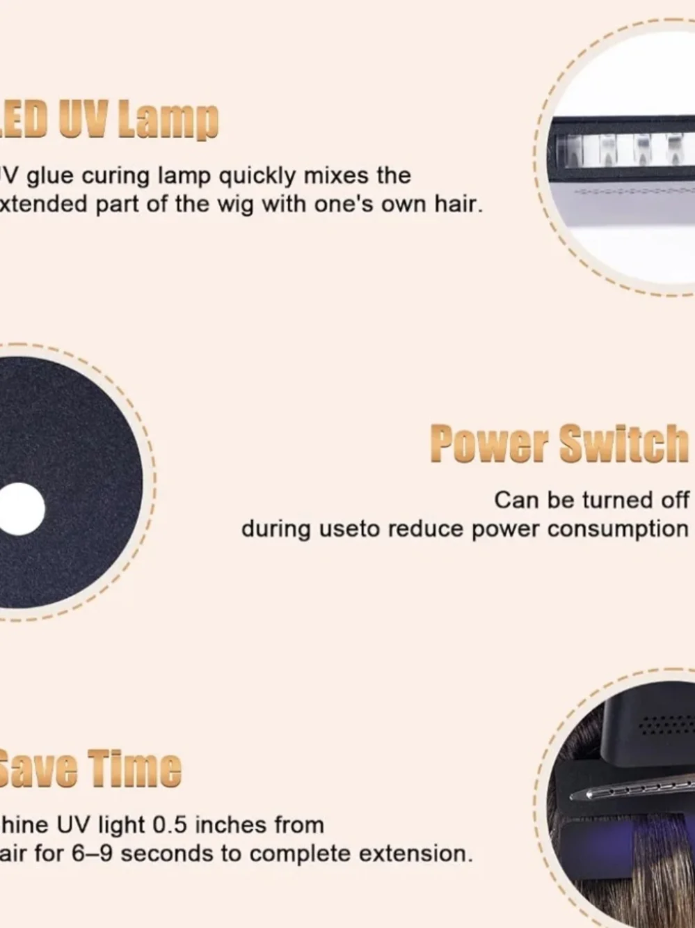 (45)  UV Light Hair Extensions Kit, UV Light hair Extension Machine*1， UV light